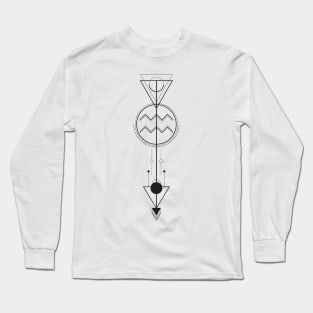 Aquarius Arrow - Geometric Astrology Long Sleeve T-Shirt